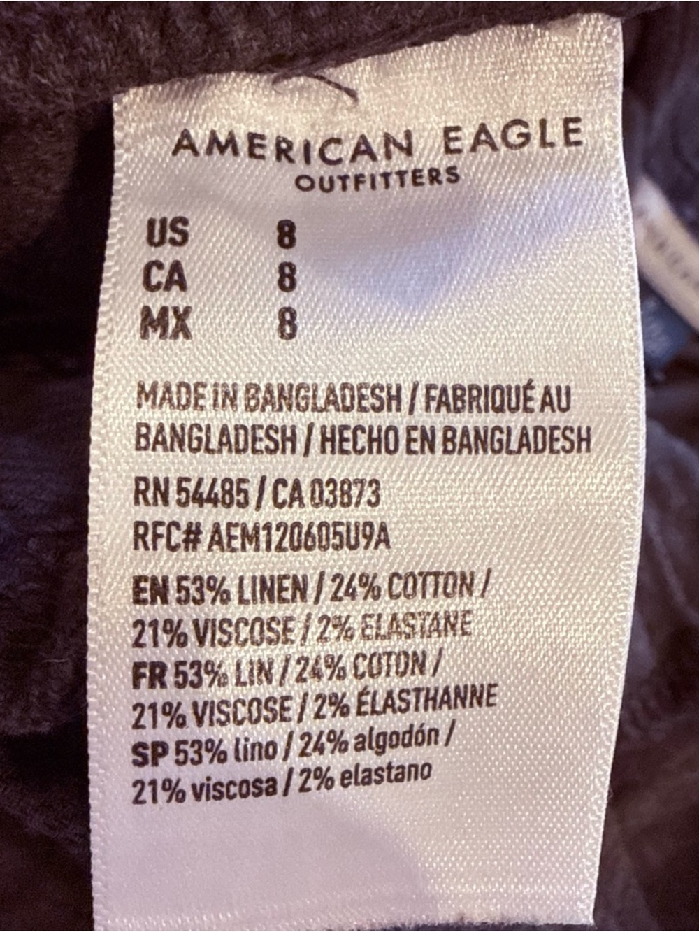 American Eagle Outfitters Women's Dark Grey Linen Safari Shorts - Picture 3 of 6